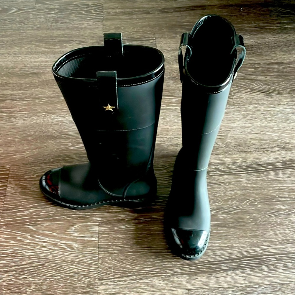 Jimmy Choo Black Wellies / Rain Boots - Sz 38